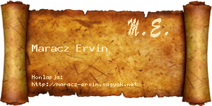 Maracz Ervin névjegykártya
